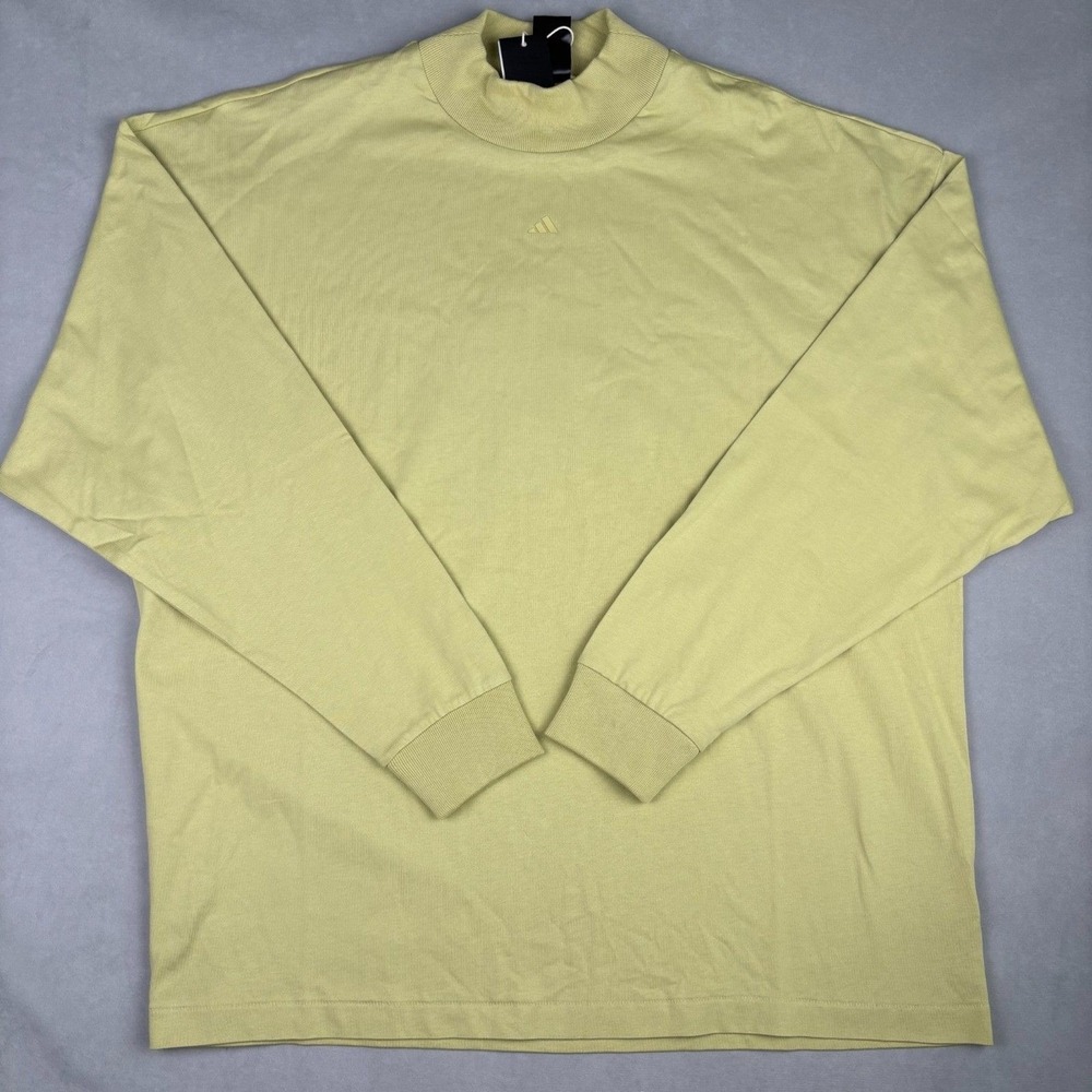 Adidas One Bball L/S Tee Mens M Halo Gold Jersey Heavyweight Cotton IN9562 NWT